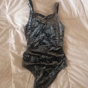 Suede holiday bodysuit